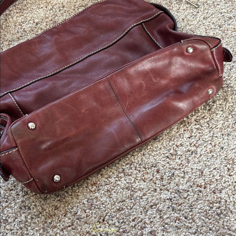 Fossil 1954 Plum Leather Hobo Purse - Picture 6 of 9